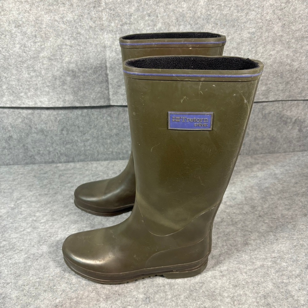Tretorn Stovel Womens Olive Green Rubber Rain Boots Size EU 36 US 6 - Picture 2 of 7